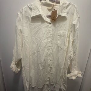 NATURAL LIFE Cream Casual Button Down Shirt
